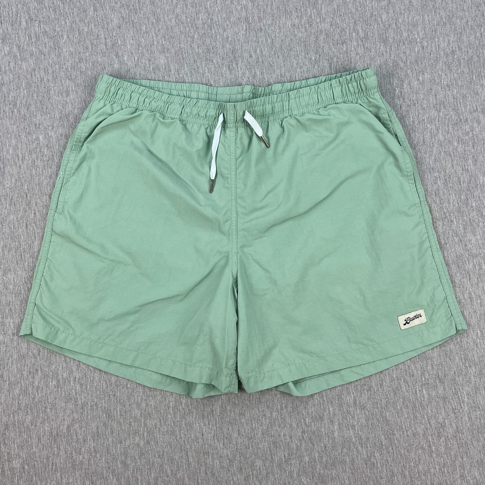 Bather Swim Trunks Mens XL Mint Green Mesh-Lined 5" Inseam Elastic Waist NICE